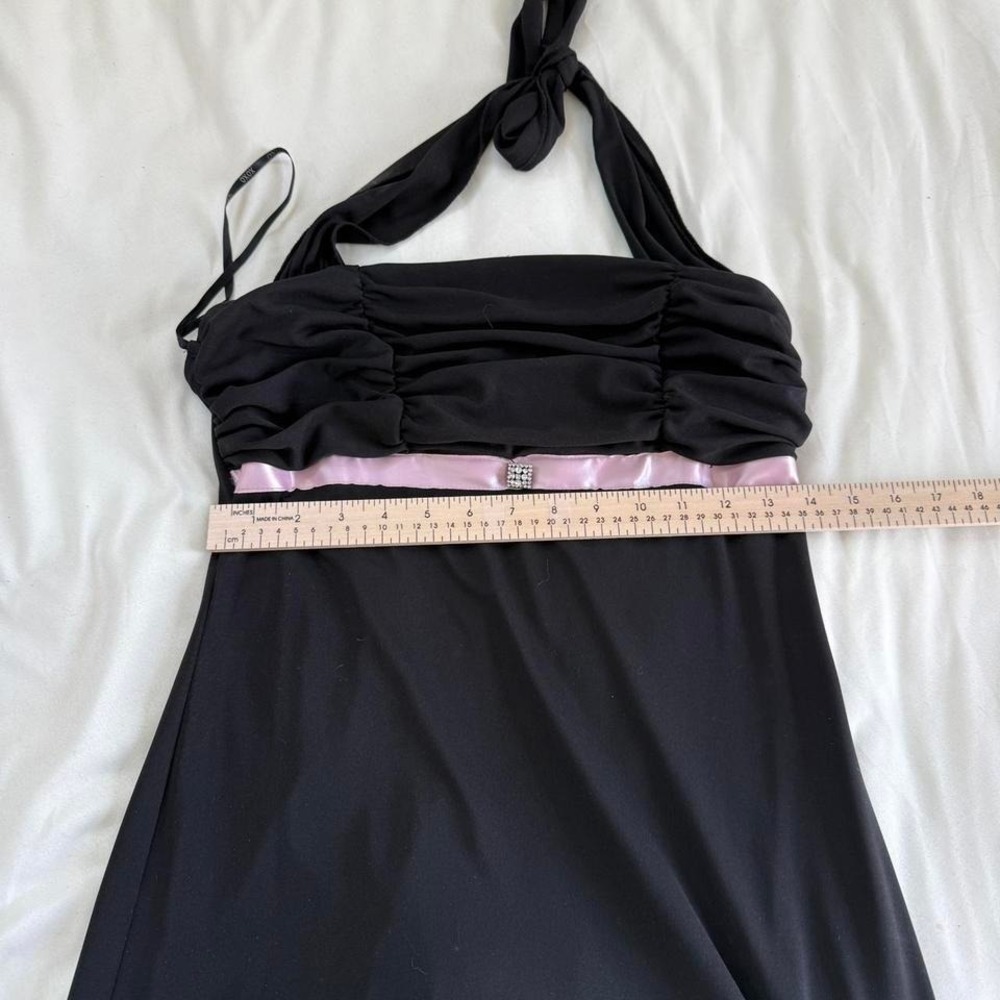 black fairy midi dress  Y2K xoxo black halter midi dress size large - Picture 5 of 8